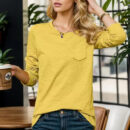 Sophronia - Chemise en coton à manches longues et col rond à la mode