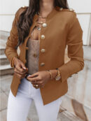 Martha - Veste blazer élégante avec col en O et manches longues