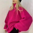 Marjorie - Pull col roulé en maille oversize